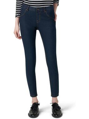 Deep Indigo Wash Regular Fit Denim Leggings - Women's Large Size